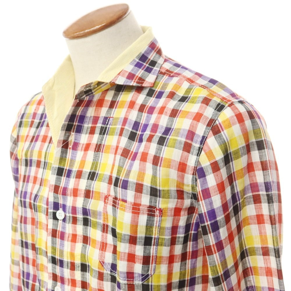 [Used] JUNYA WATANABE MAN Spring/Summer 2013 Linen Horizontal Collar Casual Shirt Multicolor [M] [Condition Rank B] ​​[Men&