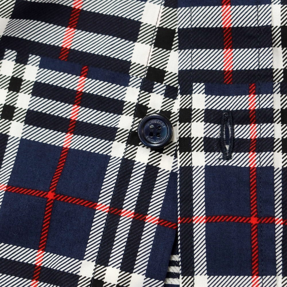 [Used] Burberry Cotton Check Casual Shirt Navy x White [XXL] [Condition Rank B] ​​[Men&