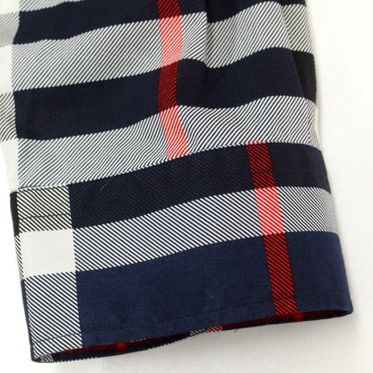 [Used] Burberry Cotton Check Casual Shirt Navy x White [XXL] [Condition Rank B] ​​[Men&