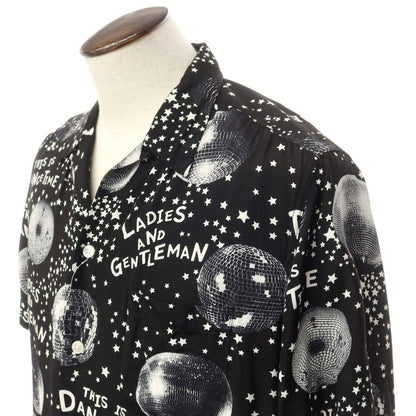 [Used] WACKO MARIA Rayon All-over Print Open Collar Short Sleeve Shirt Black x White [XL] [Condition Rank C] [Men&