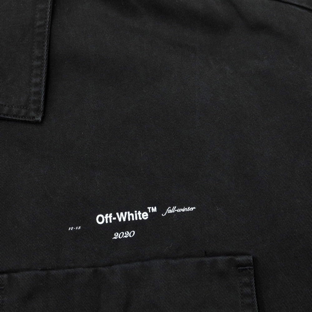 【中古】オフホワイト OFF-WHITE コットン カジュアルシャツ ブラック【 L 】【 状態ランクC 】【 メンズ 】