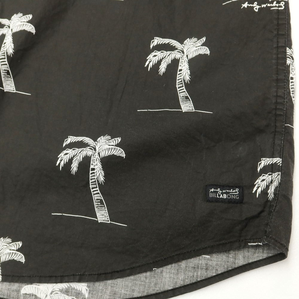 [Used] Billabong x Andy Warhol cotton short-sleeve shirt, black (charcoal) [XL] [Condition: C] [Men&