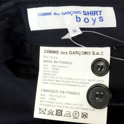 【中古】【未使用】コムデギャルソンシャツ COMME des GARCONS SHIRT 2019年春夏 ポリエステルウール サスペンダーパンツ ネイビー【サイズM】【NVY】【A/W】【状態ランクS】【メンズ】【759070】