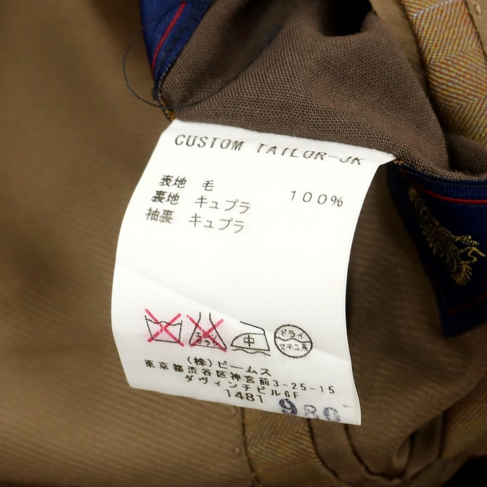 [Used] Custom Tailor BEAMS Wool Check 3B Casual Jacket Brown [No size indicated (M size)] [Condition Rank B] ​​[Men&