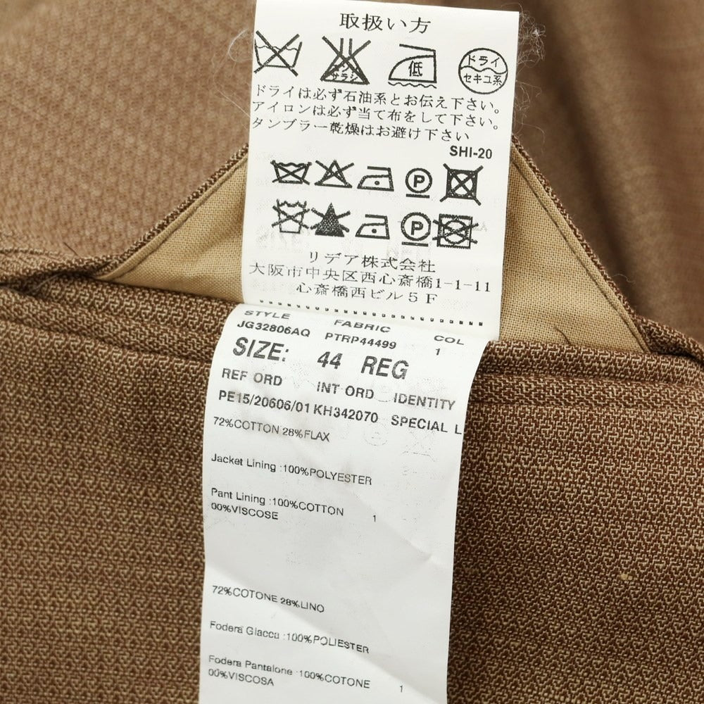 [Used] LARDINI Cotton Linen 3B Casual Jacket Light Brown [Size 44] [BRW] [S/S] [Condition Rank C] [Men&