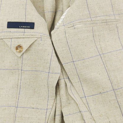 [Used] LARDINI Silk Linen Check 3B Casual Jacket Beige x Navy [Size 44] [BEI] [S/S] [Condition Rank B] ​​[Men&