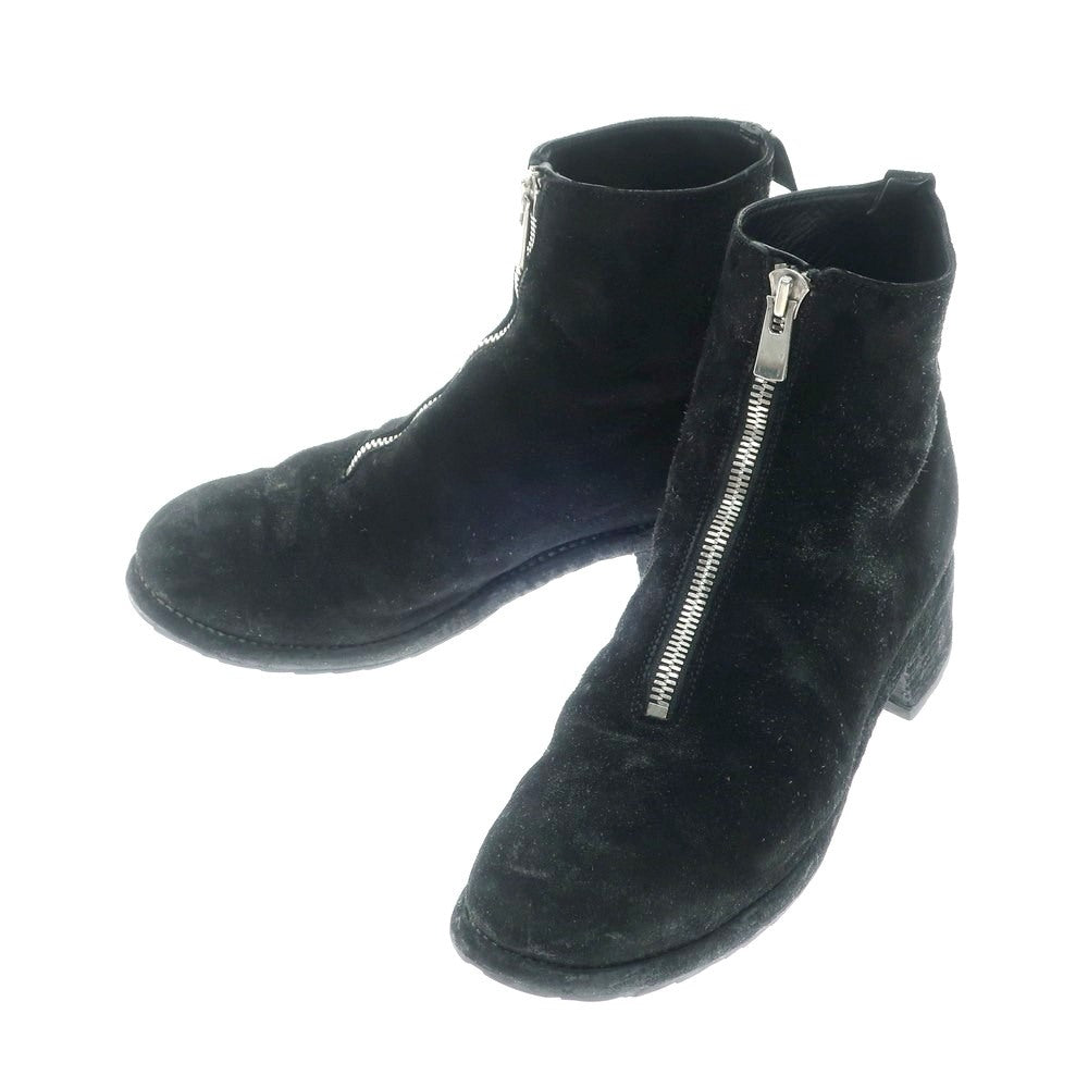 [Used] GUIDI Suede One Piece Zip-up Boots Black [43] [Condition Rank C] [Men&