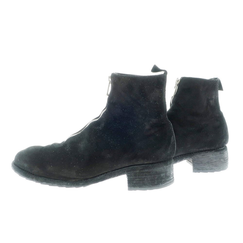 [Used] GUIDI Suede One Piece Zip-up Boots Black [43] [Condition Rank C] [Men&