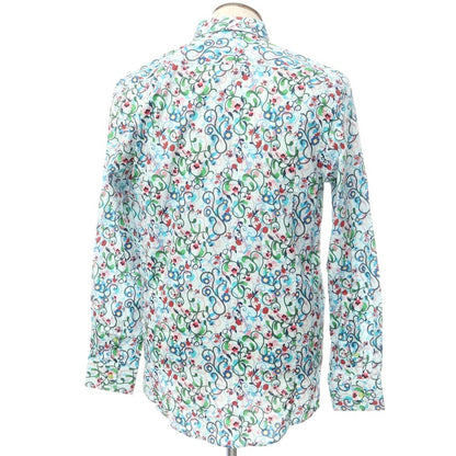 [Used] COTONDOUX stretch cotton floral casual shirt, light blue x multicolor [41] [Condition rank A] [Men&