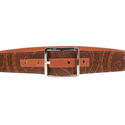 [Used] ETRO Paisley belt in orange and black [Condition: B] [Men&