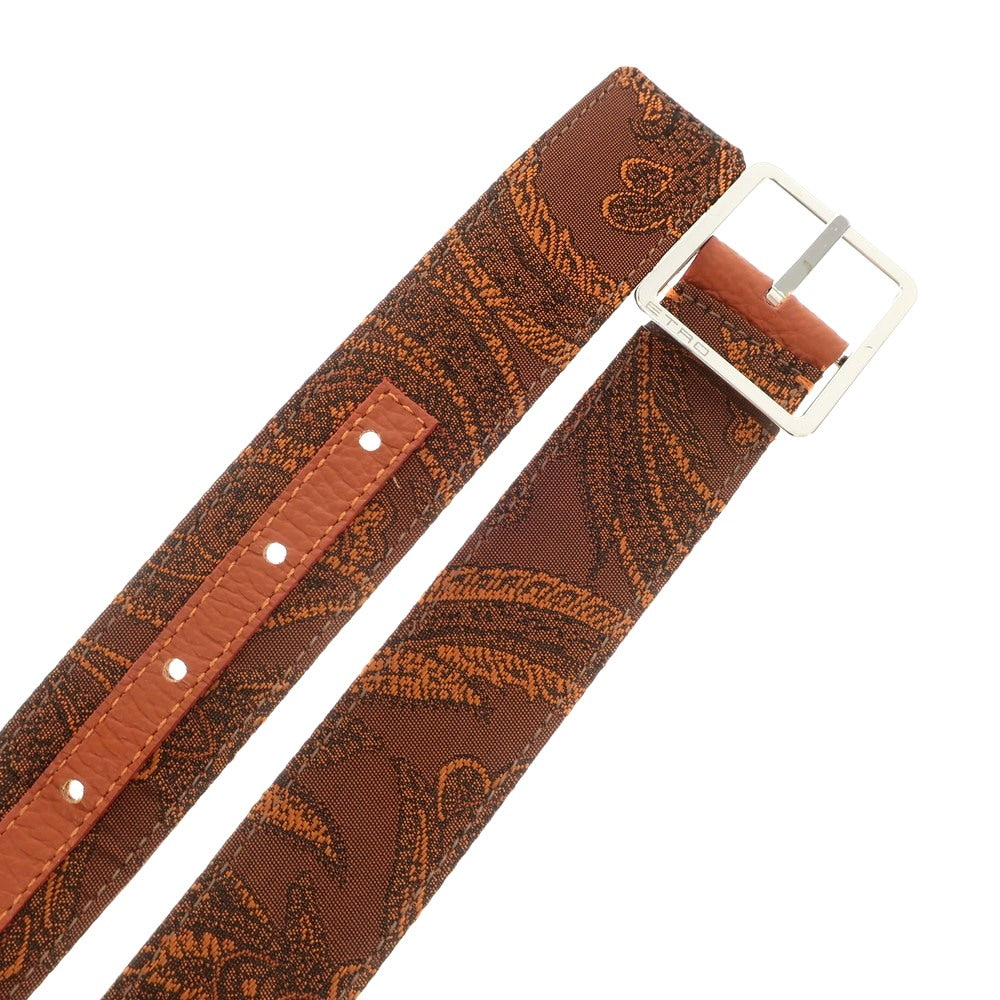 [Used] ETRO Paisley belt in orange and black [Condition: B] [Men&