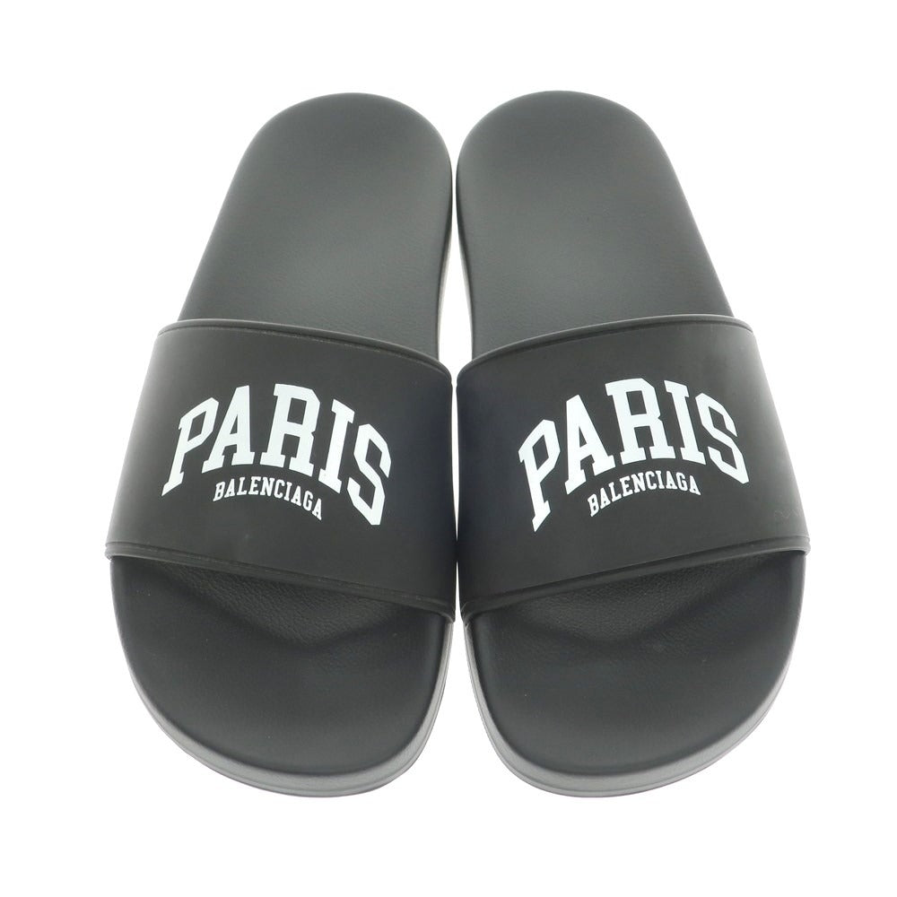 【中古】【未使用】バレンシアガ BALENCIAGA POOL SLIDE CITIES ラバー スライドサンダル ブラック【 40 】【 状態ランクS 】【 メンズ 】