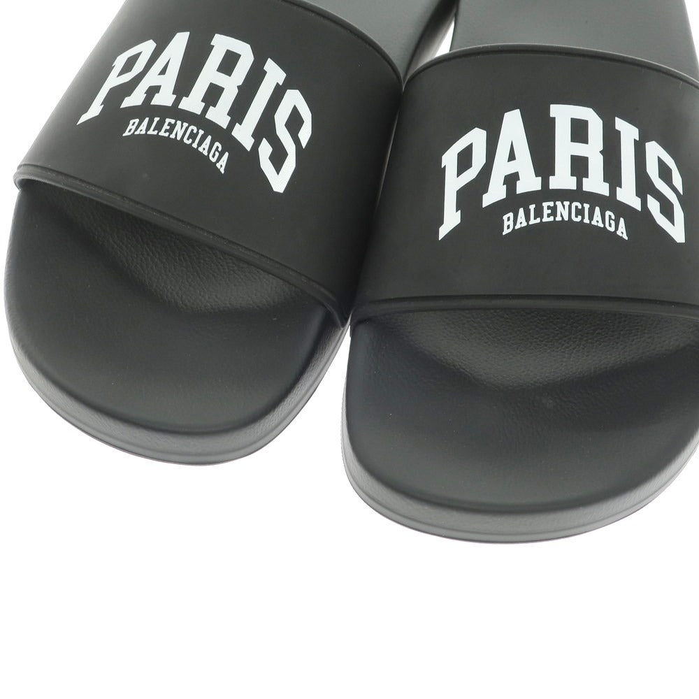 【中古】【未使用】バレンシアガ BALENCIAGA POOL SLIDE CITIES ラバー スライドサンダル ブラック【 40 】【 状態ランクS 】【 メンズ 】