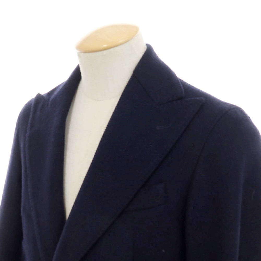 【中古】ロット L8 ウールポリエステル チェスターフィールドコート ネイビー【 44 】【 状態ランクB 】【 メンズ 】 [EPD]