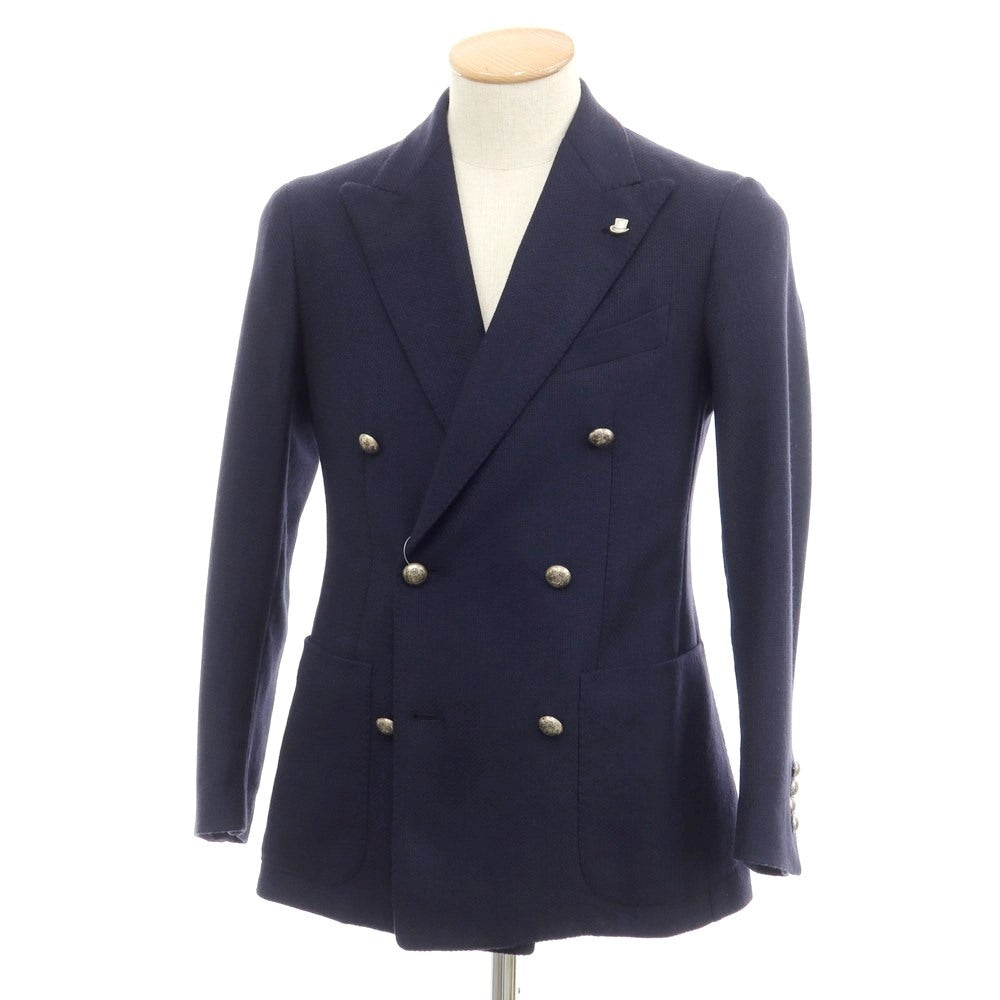 [Used] TAGLIATORE Wool double-breasted tailored jacket, navy [42] [Condition rank B] ​​[Men&