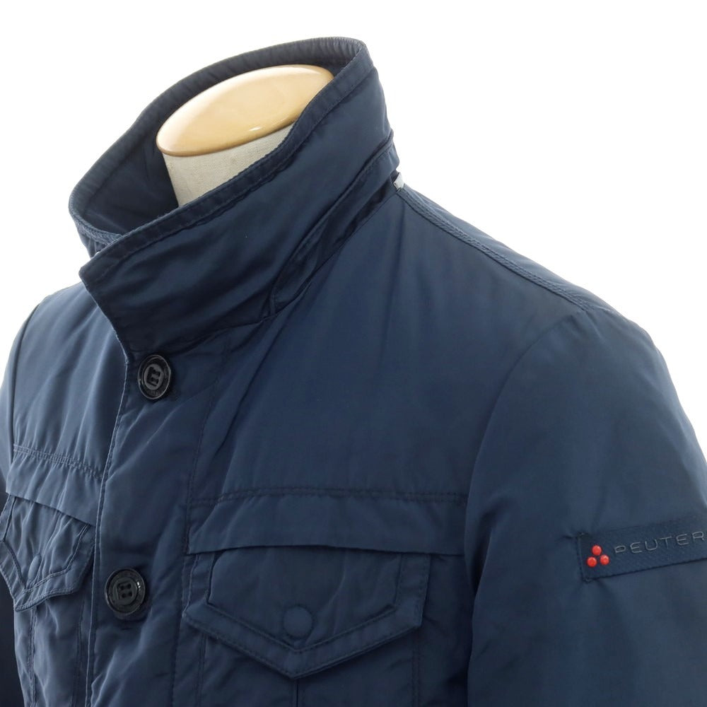 【中古】ピューテリー PEUTEREY ナイロン スタンドカラー ダウンジャケット ネイビー【 44 】【 状態ランクC 】【 メンズ 】