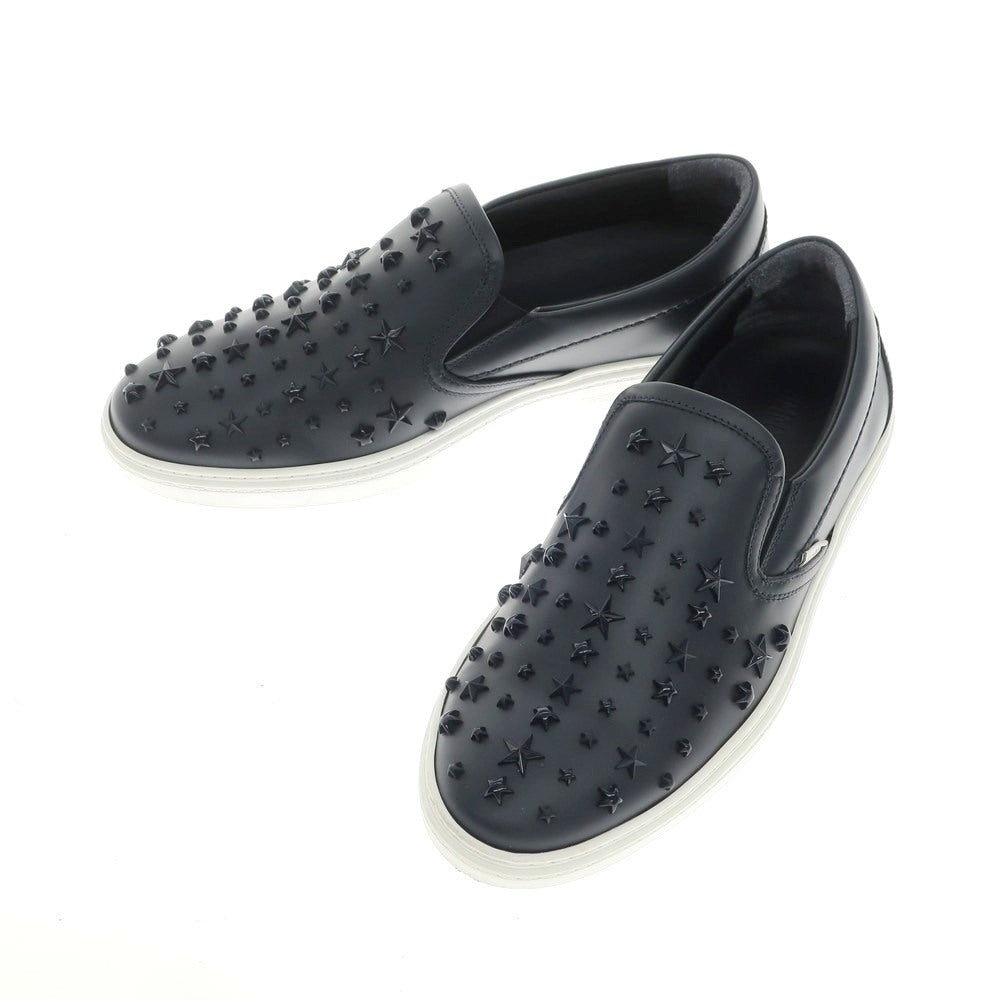 [Used] JIMMY CHOO Leather Studded Slip-on Sneakers Navy [41] [Condition Rank B] ​​[Men&