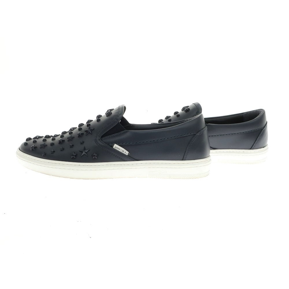 [Used] JIMMY CHOO Leather Studded Slip-on Sneakers Navy [41] [Condition Rank B] ​​[Men&