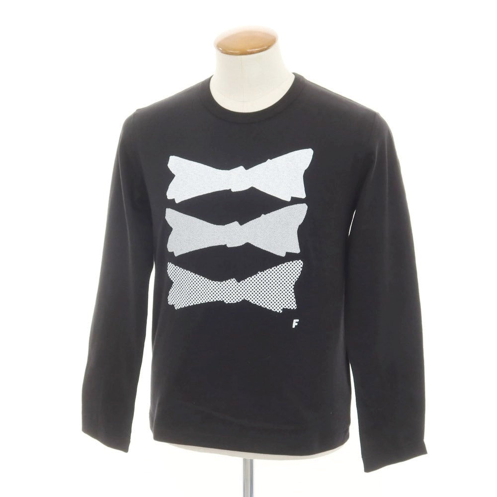 [Used] BLACK COMME des GARCONS Printed crew neck long sleeve T-shirt Black [M] [Condition Rank B] [Men&