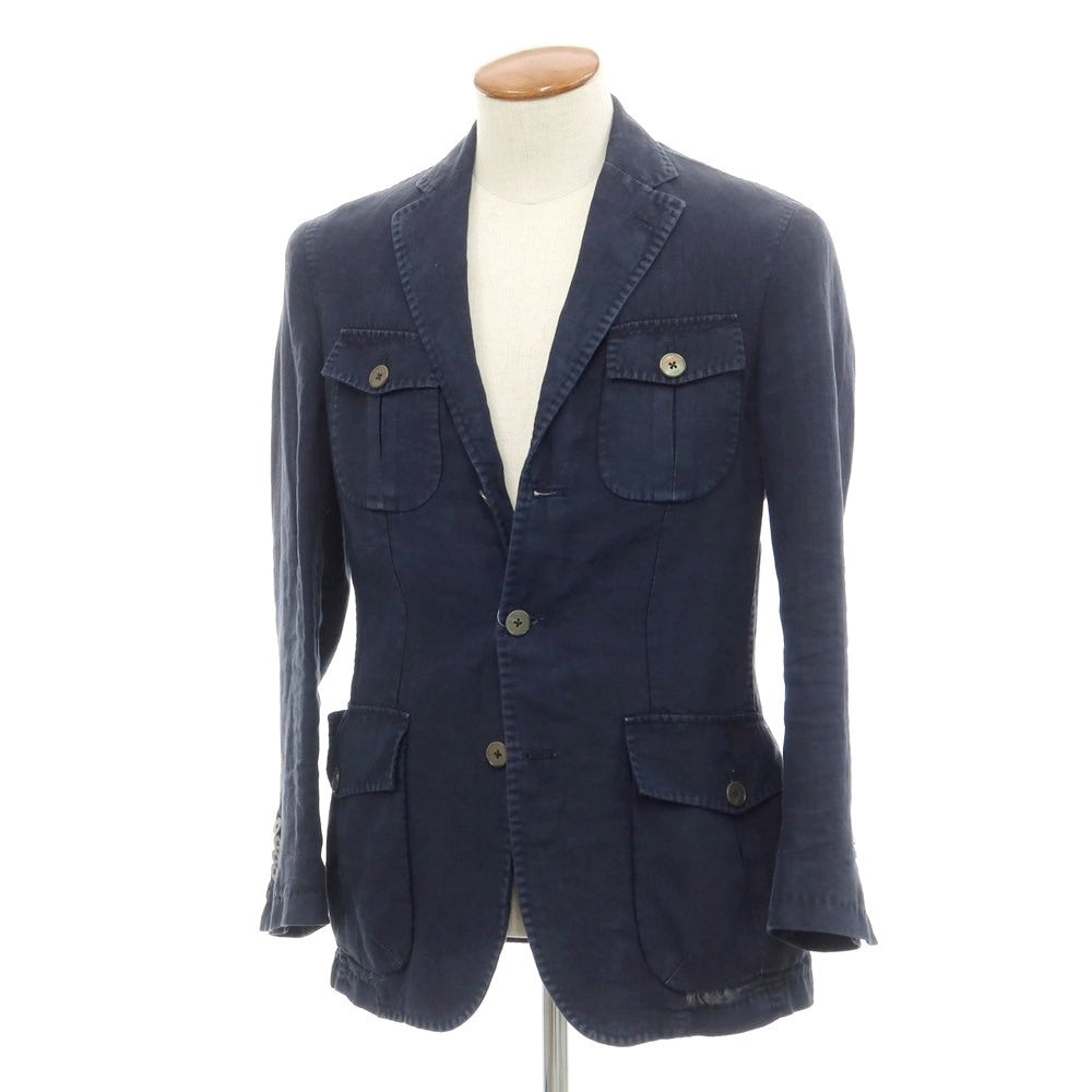 [Used] LBM1911 Linen Safari Jacket Navy [46] [Condition Rank C] [Men&