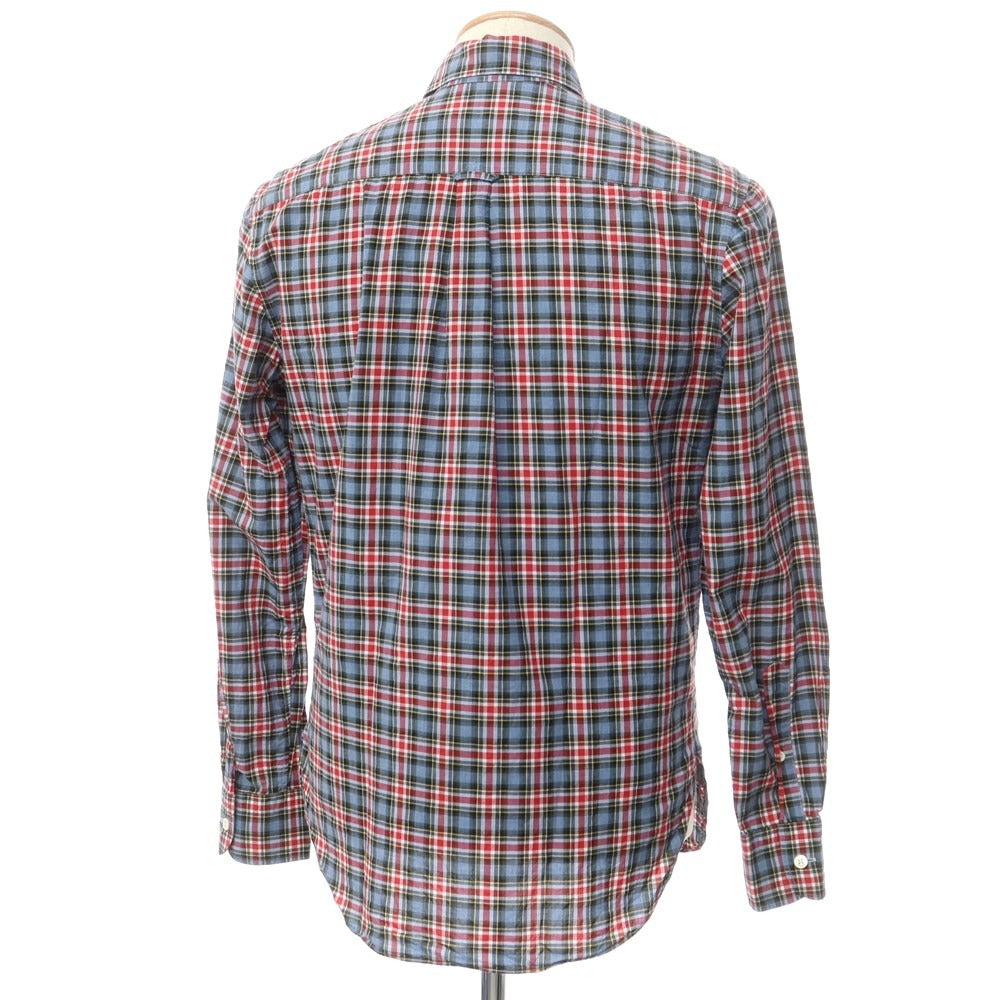 [Used] MAISON KITSUNE Cotton Check Casual Shirt Blue x Red [38] [Condition Rank B] ​​[Men&