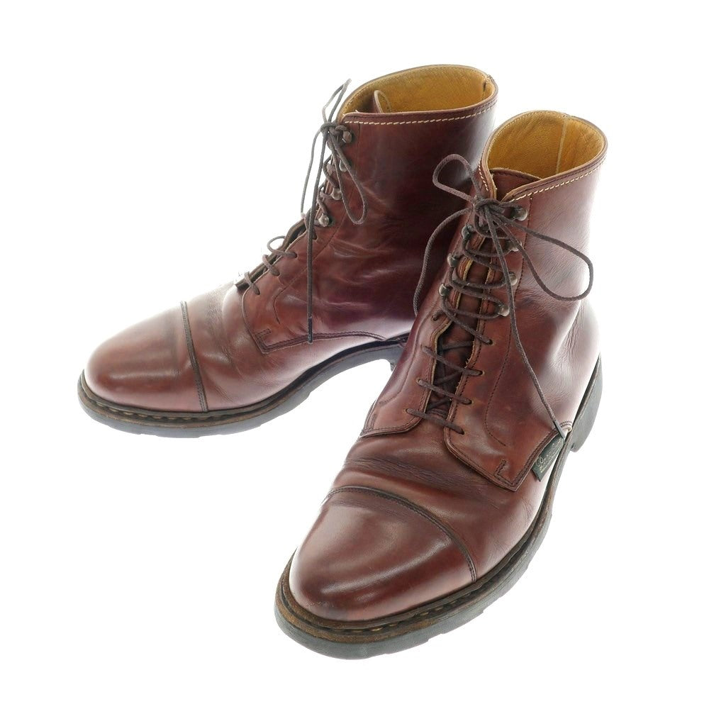 【中古】パラブーツ Paraboot レザー ストレートチップ レースアップ ブーツ レッドブラウン【 8 1/2 】【 状態ランクD 】【 メンズ 】