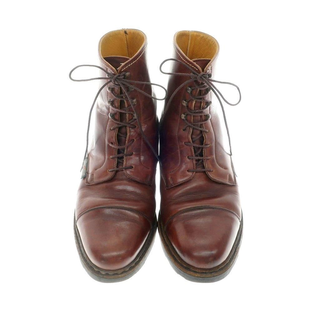 【中古】パラブーツ Paraboot レザー ストレートチップ レースアップ ブーツ レッドブラウン【 8 1/2 】【 状態ランクD 】【 メンズ 】