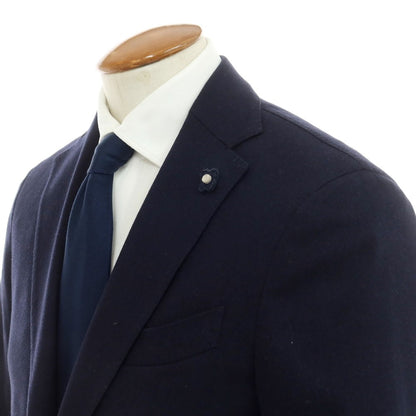 【中古】ラルディーニ LARDINI ストレッチ ウールコットン 3つボタンスーツ ネイビー【サイズ46】【NVY】【A/W】【状態ランクB】【メンズ】