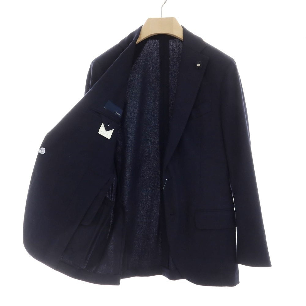 【中古】ラルディーニ LARDINI ストレッチ ウールコットン 3つボタンスーツ ネイビー【サイズ46】【NVY】【A/W】【状態ランクB】【メンズ】