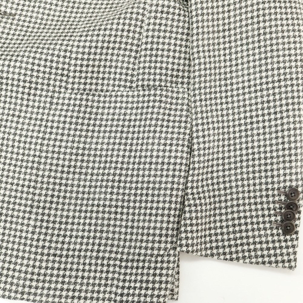 [Used] DE PETRILLO wool linen houndstooth pattern tailored jacket charcoal gray x white [46] [Condition rank B] ​​[Men&