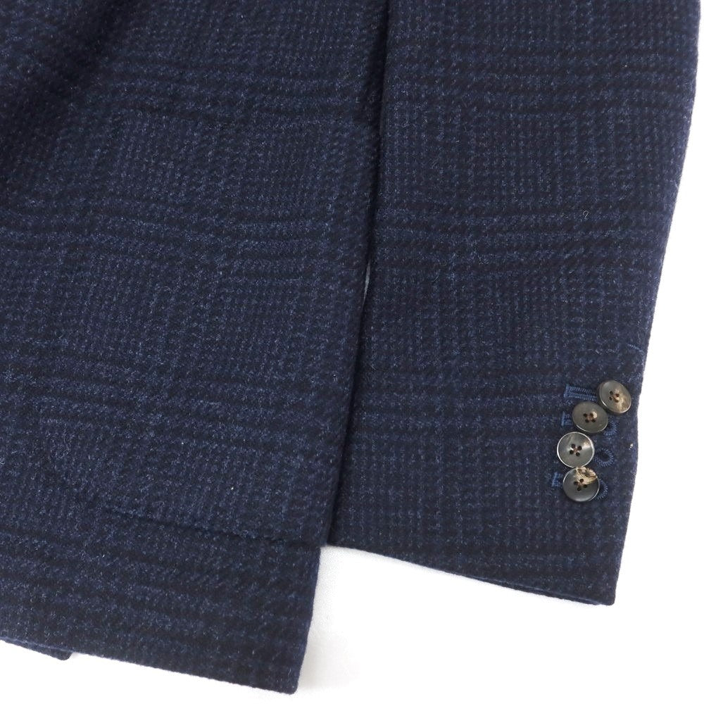 【中古】ラルディーニ LARDINI ウール グレンチェック 3つボタン テーラードジャケット ネイビー【サイズ46 7REG】【NVY】【A/W】【状態ランクA】【メンズ】【758993】