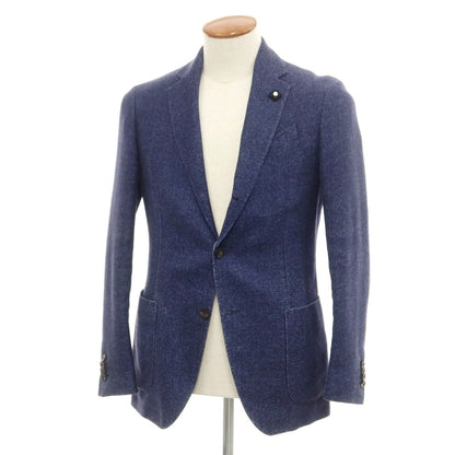[Used] LARDINI wool linen tailored jacket, mixed navy [46] [Condition: C] [Men&