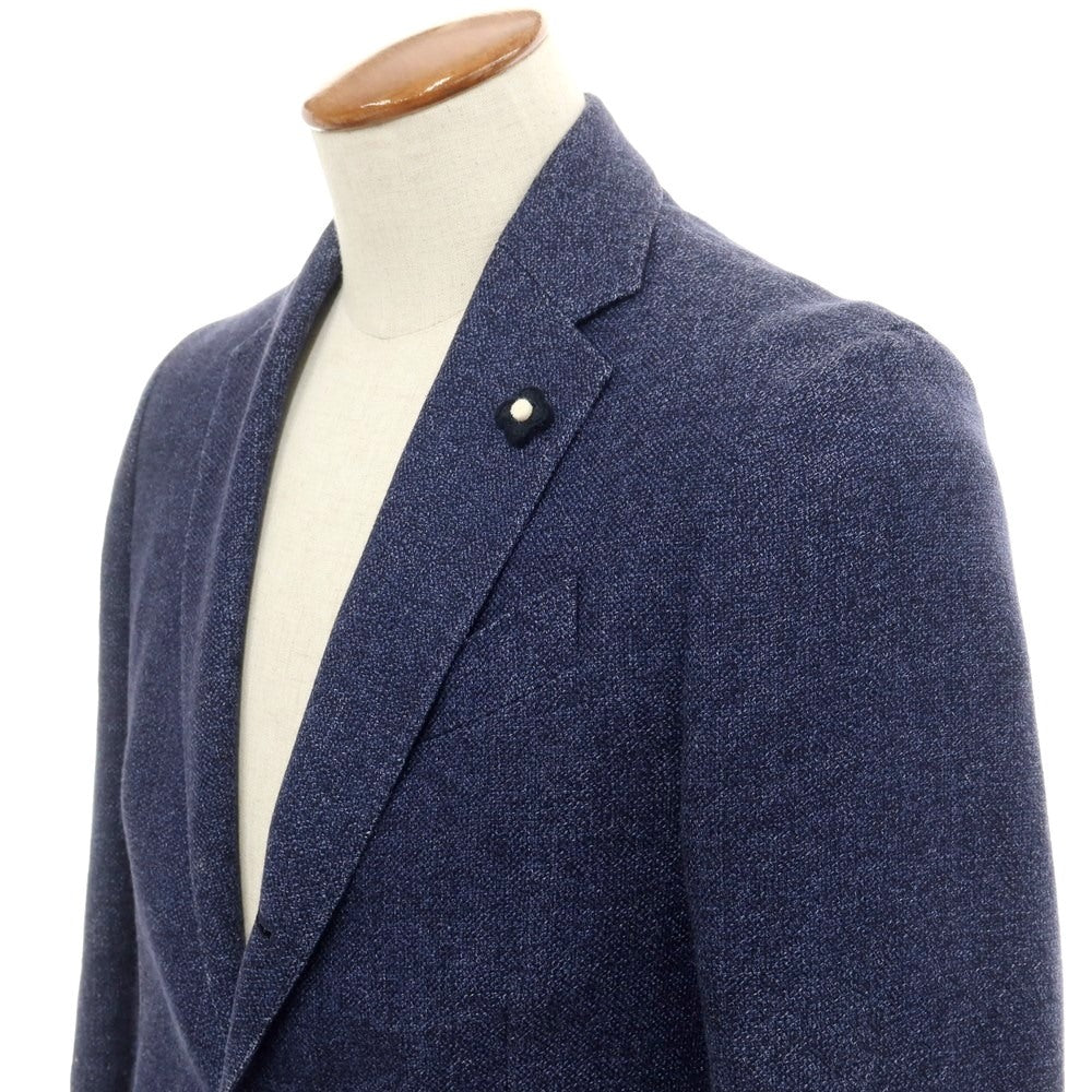 [Used] LARDINI wool linen tailored jacket, mixed navy [46] [Condition: C] [Men&