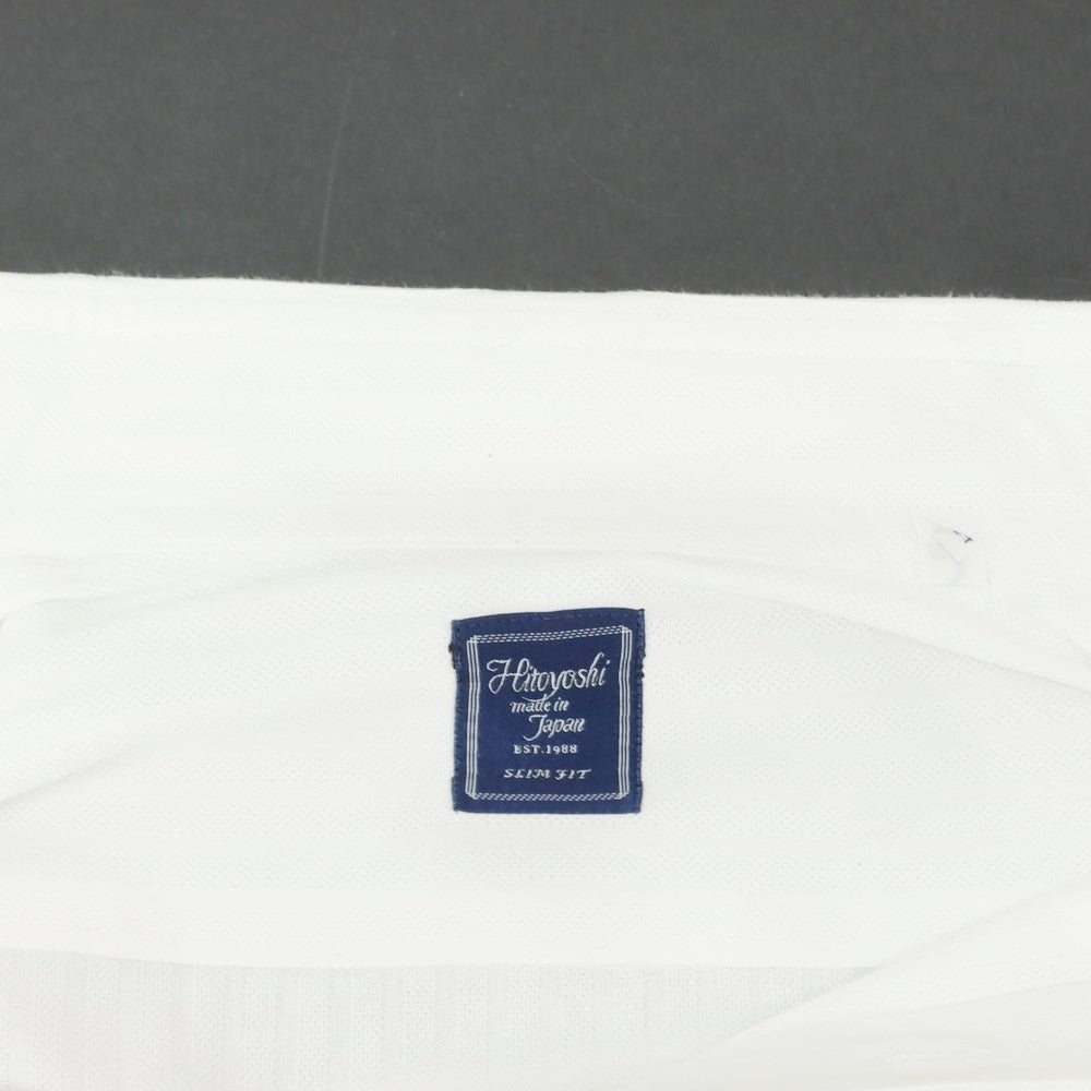 [Used] HITOYOSHI Shadow Stripe Horizontal Collar Dress Shirt White [39/84] [Condition Rank C] [Men&