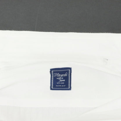 [Used] HITOYOSHI Shadow Stripe Horizontal Collar Dress Shirt White [39/84] [Condition Rank C] [Men&