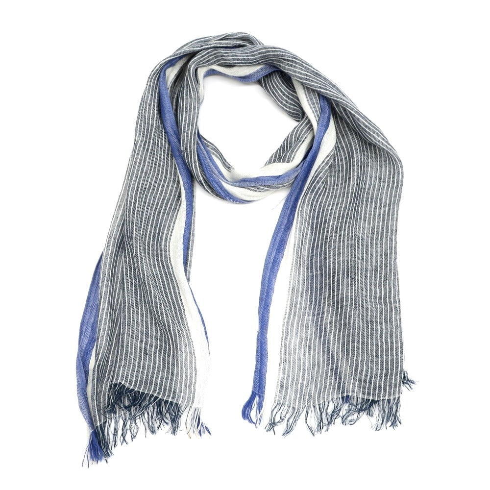 [Used] JOSEPH HOMME Striped Scarf Navy x White [Condition Rank B] [Men&