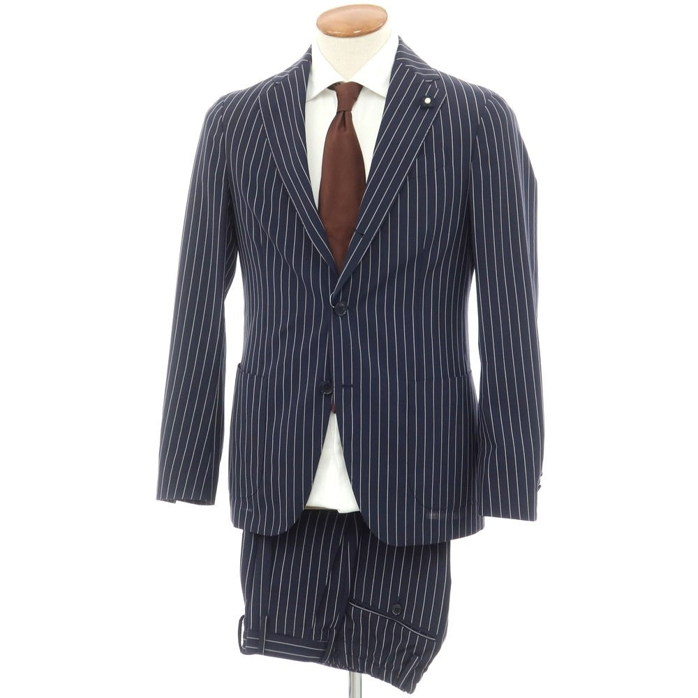 [Used] LARDINI wool polyester striped set up 3 button suit
 Navy [46] [Condition Rank B] ​​[Men&