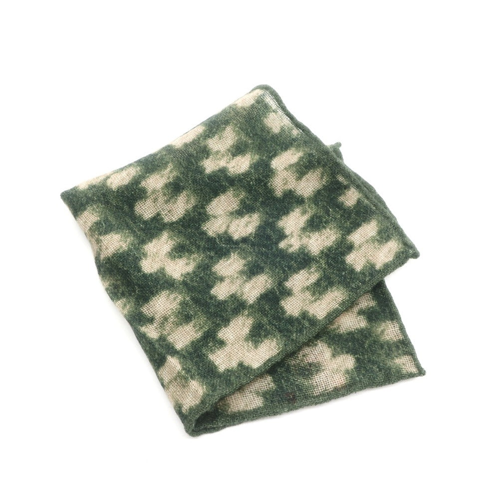 [Used] EREDI CHIARINI Cashmere Pocket Square Moss Green x Beige [Condition Rank A] [Men&