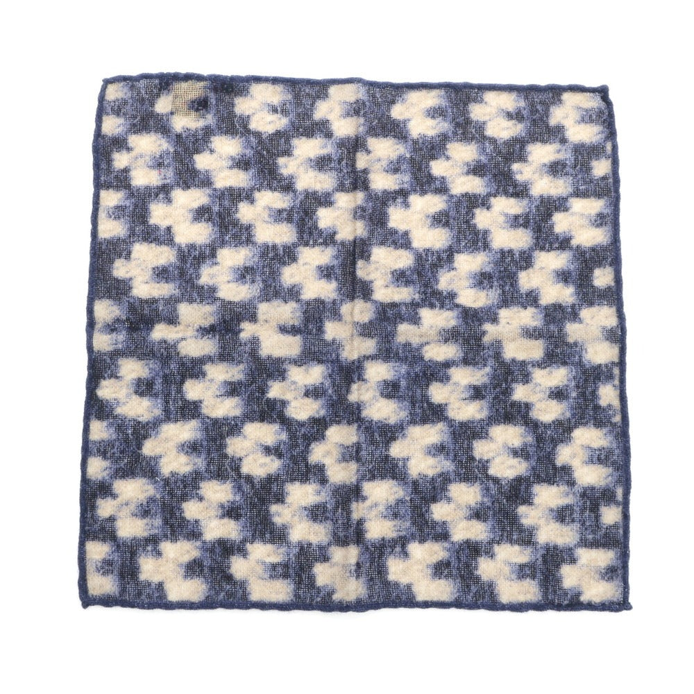 [Used] EREDI CHIARINI Cashmere Pocket Square Navy x Beige [Condition Rank A] [Men&