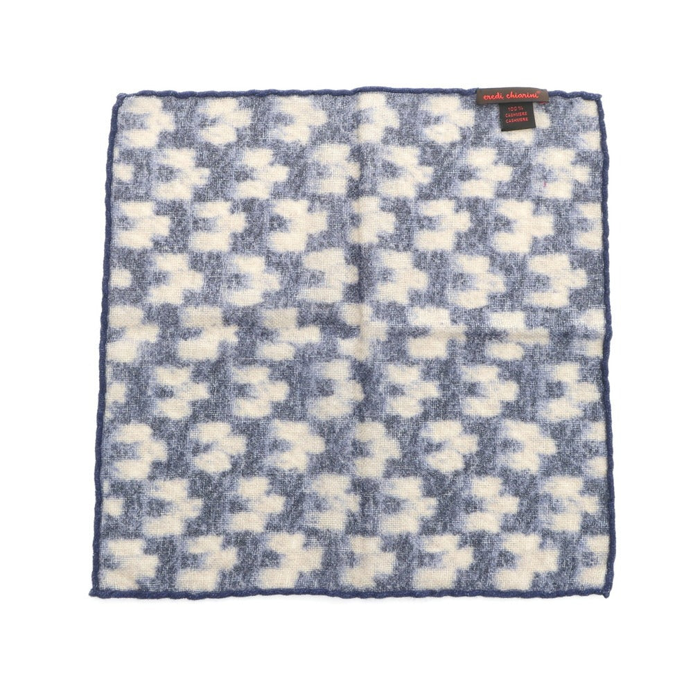 [Used] EREDI CHIARINI Cashmere Pocket Square Navy x Beige [Condition Rank A] [Men&