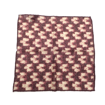 [Used] EREDI CHIARINI Cashmere Pocket Square Wine Red x Beige [Condition Rank A] [Men&