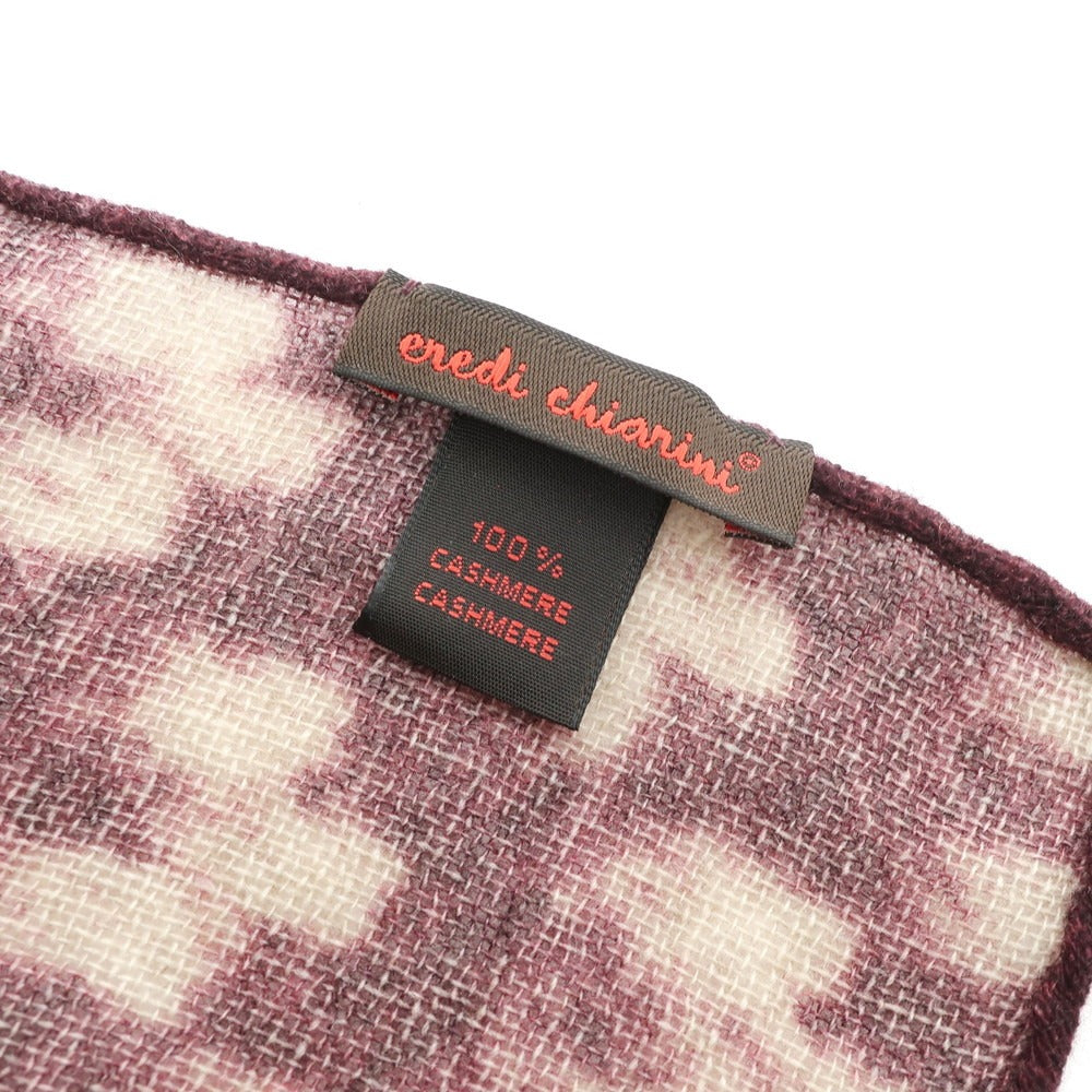 [Used] EREDI CHIARINI Cashmere Pocket Square Wine Red x Beige [Condition Rank A] [Men&