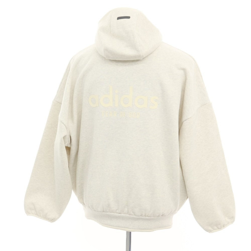 [Used] FEAR OF GOD x adidas 2024 Spring/Summer Wide Silhouette Fleece Sweatshirt Hoodie Oatmeal [M] [Condition Rank A] [Men&