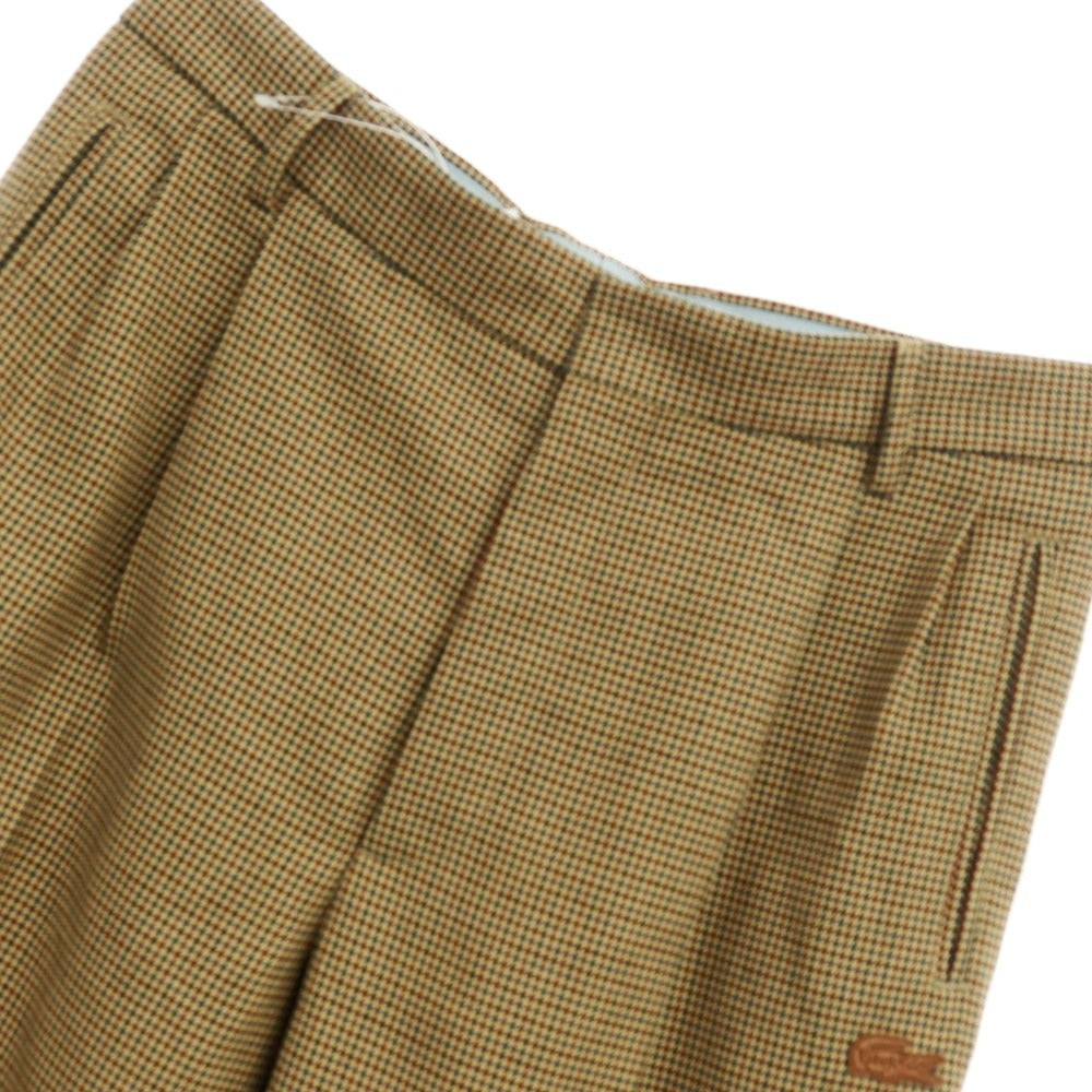[Used] LACOSTE x le FLEUR polyester rayon houndstooth slacks, beige x brown [size 42] [BEI] [S/S] [Condition rank A] [Men&