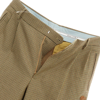 [Used] LACOSTE x le FLEUR polyester rayon houndstooth slacks, beige x brown [size 42] [BEI] [S/S] [Condition rank A] [Men&