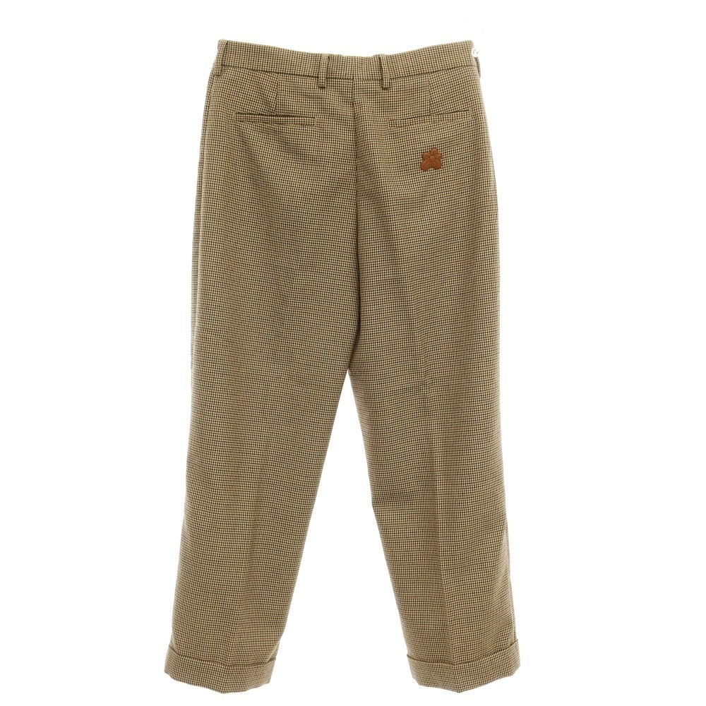 [Used] LACOSTE x le FLEUR polyester rayon houndstooth slacks, beige x brown [size 42] [BEI] [S/S] [Condition rank A] [Men&