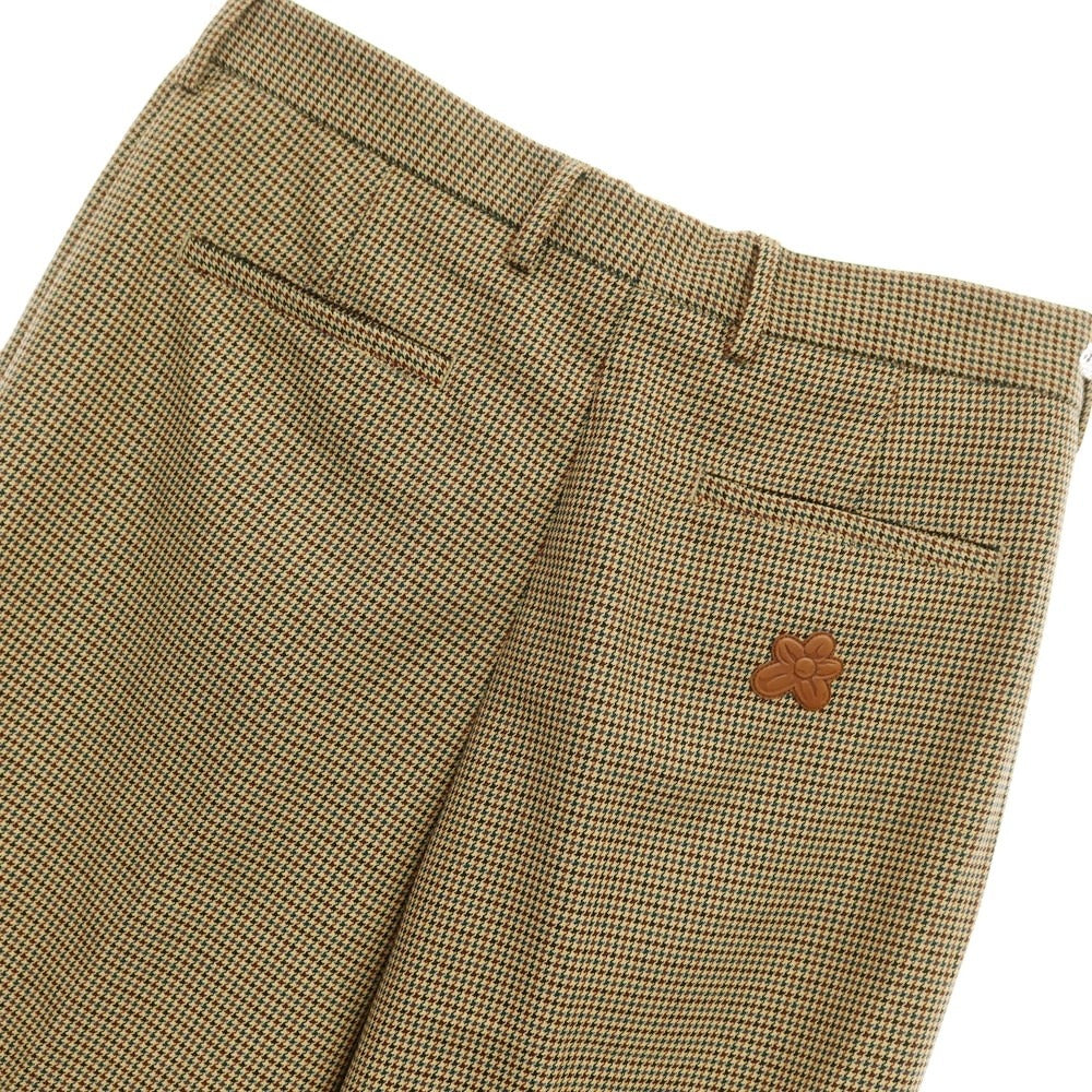 [Used] LACOSTE x le FLEUR polyester rayon houndstooth slacks, beige x brown [size 42] [BEI] [S/S] [Condition rank A] [Men&