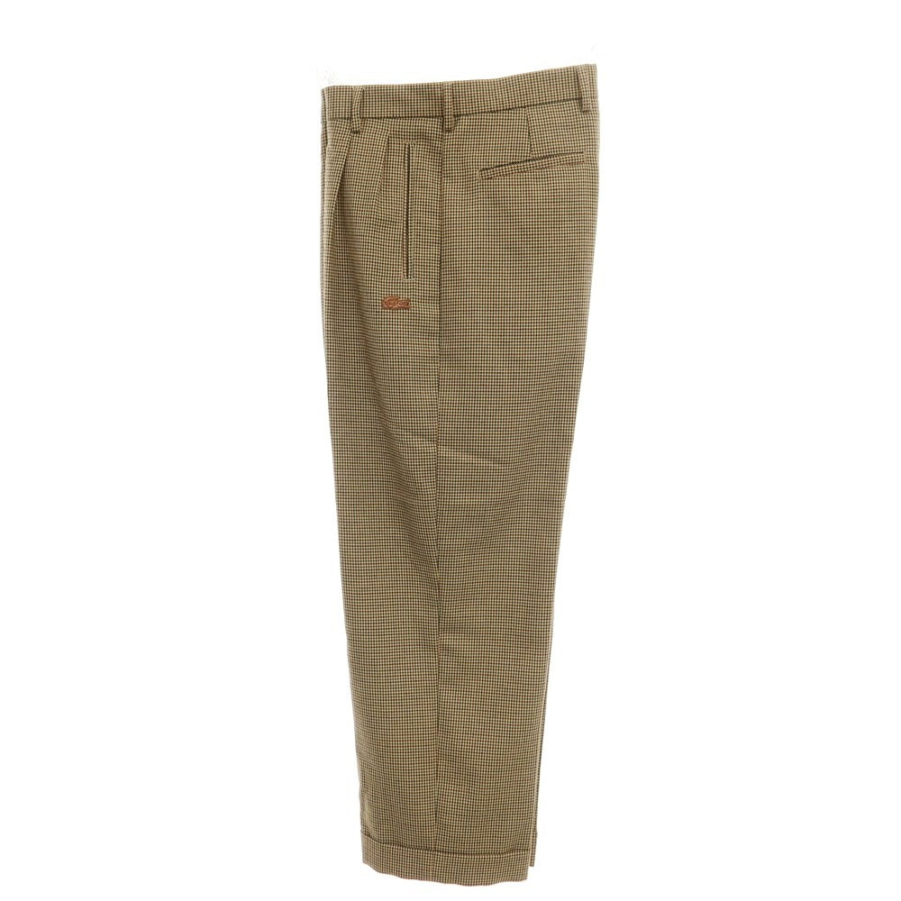 [Used] LACOSTE x le FLEUR polyester rayon houndstooth slacks, beige x brown [size 42] [BEI] [S/S] [Condition rank A] [Men&