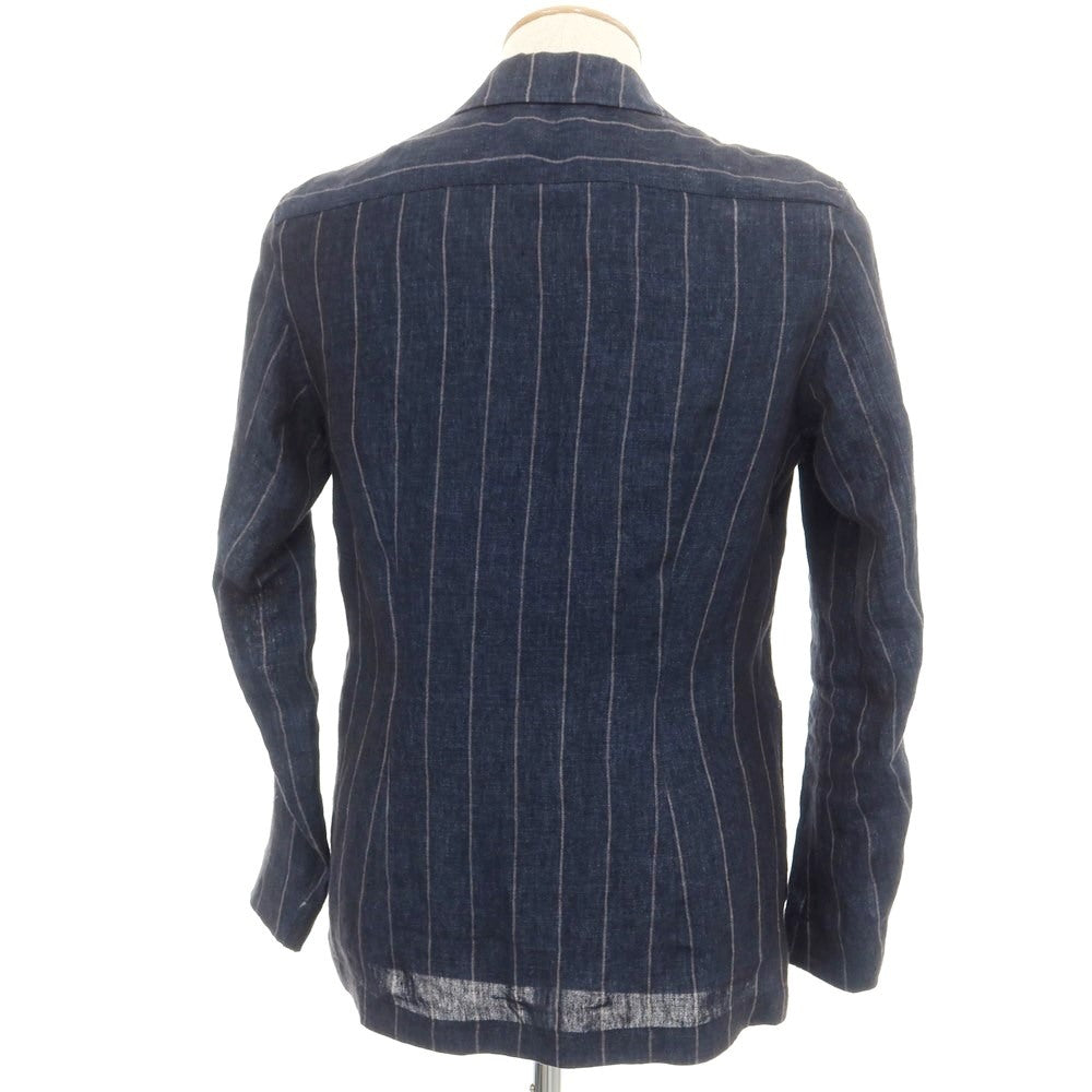 [Used] LARDINI Linen Striped Casual Jacket Navy x Gray [XXS] [Condition Rank B] ​​[Men&