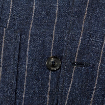 [Used] LARDINI Linen Striped Casual Jacket Navy x Gray [XXS] [Condition Rank B] ​​[Men&